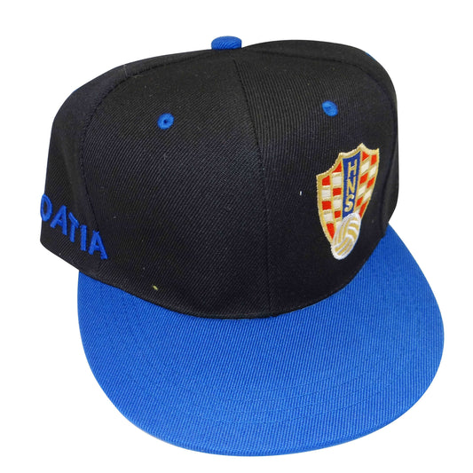 Croatia Black & Blue Snapback Hat